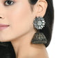 Mominos Fashion Johar Kamal Silver-Plated With Mirror Earrings Jhumkas - Swadesiicart
