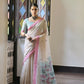 Vishnu Weaves Women's Pink Muga Cotton Saree with Blouse - Swadesiicart