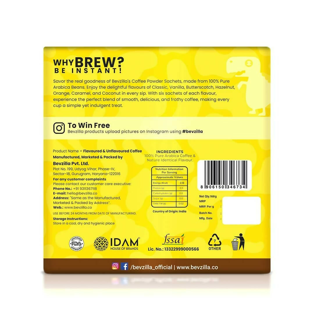 Bevzilla 84 Sachets Assorted Coffee Powder Box | Swadesiicart
