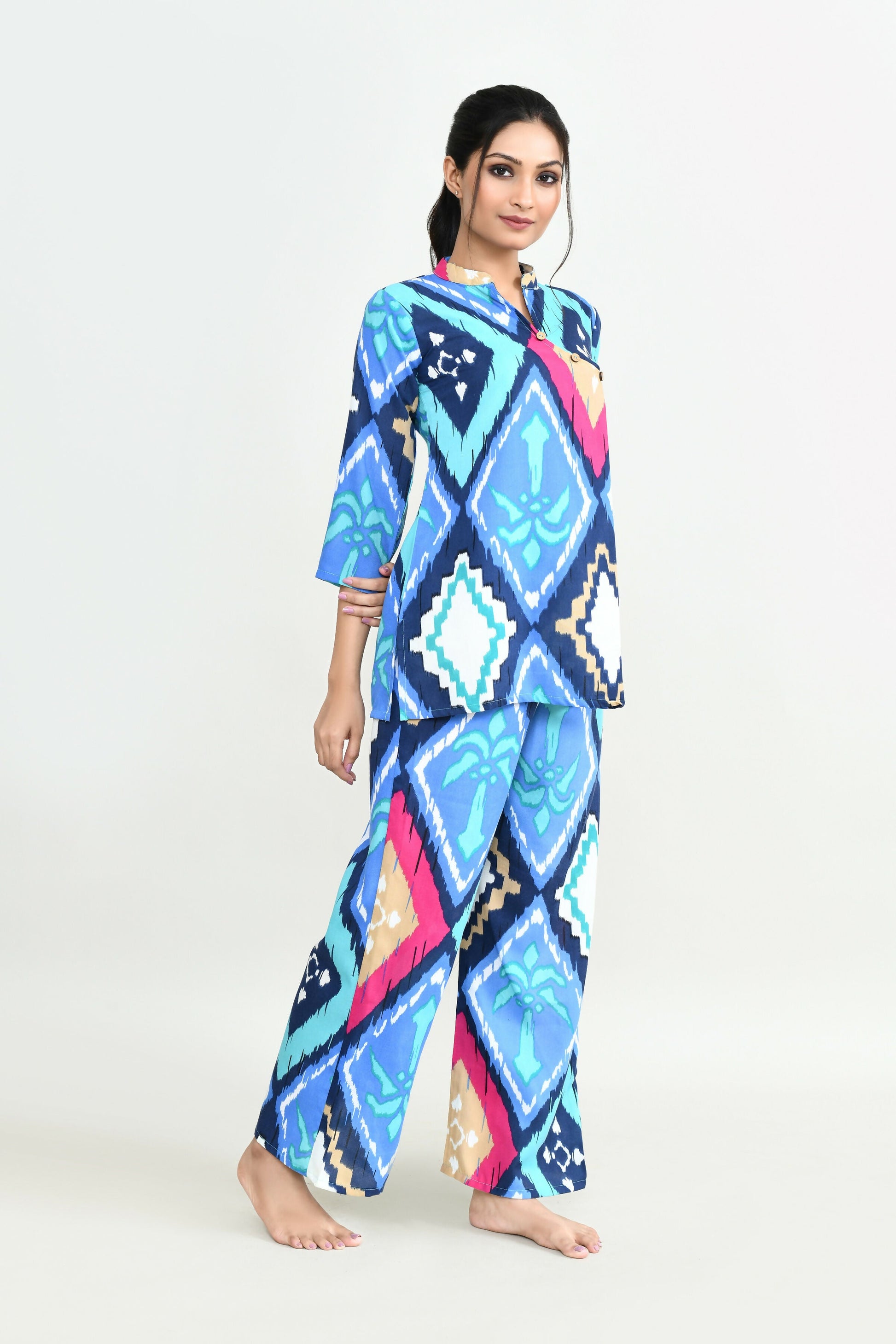 Joban Fashion Beautiful Blue Cotton Cod Set - Swadesiicart