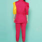 Women Republic Pink And Yellow Cotton Silk hand Embellished Coord set with Pouch | Swadesiicart