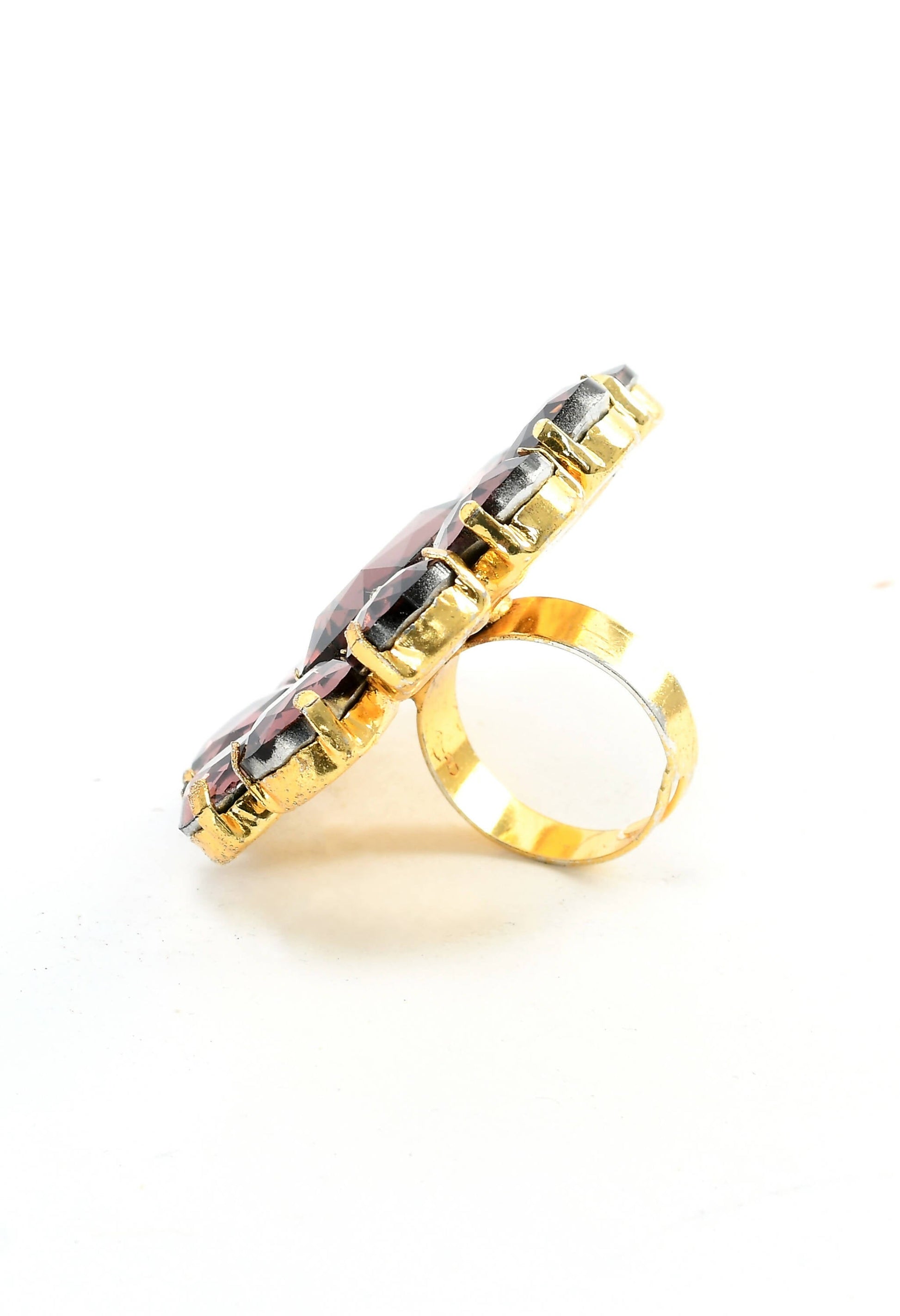 Mominos Fashion Joharkamal Gold-Polished Brass Finish Stone Choker For Women & Girls (Brown) | Swadesiicart