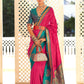Pink Soft Banarasi Paithani Copper Zari Weaving Saree With Unstitched Blouse Piece - Jodha | Swadesiicart