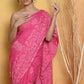 Very Much Indian Handblock Printed Cotton Saree With Natural Dyes - Pink | Swadesiicart
