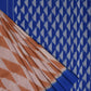 Light Brown and Blue Pochampally Ikat Cotton Handloom Saree with Triangle Pallu Design - Global Threads | Swadesiicart