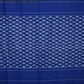 Light Brown and Blue Pochampally Ikat Cotton Handloom Saree with Triangle Pallu Design - Global Threads | Swadesiicart
