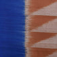 Light Brown and Blue Pochampally Ikat Cotton Handloom Saree with Triangle Pallu Design - Global Threads | Swadesiicart