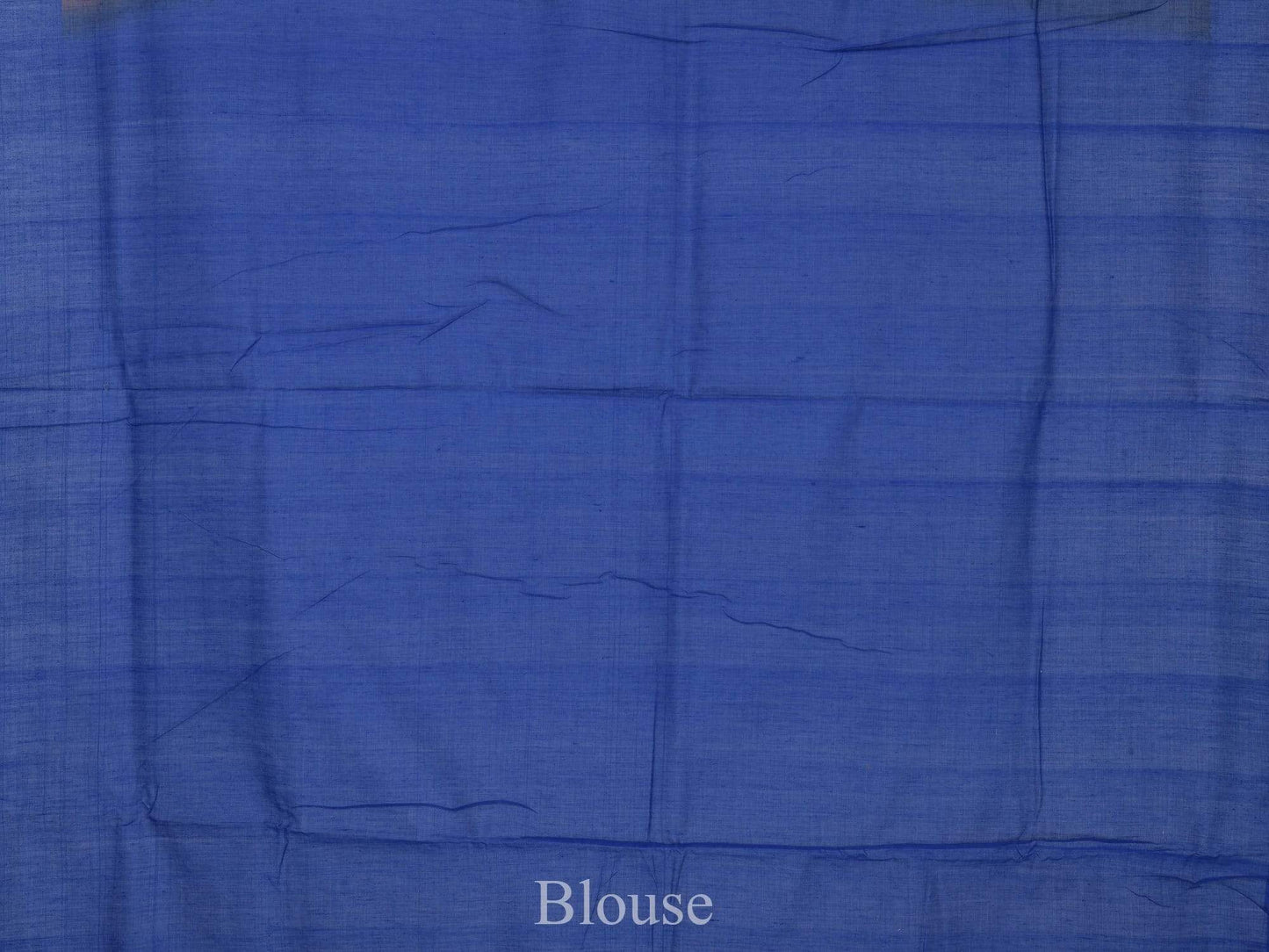 Light Brown and Blue Pochampally Ikat Cotton Handloom Saree with Triangle Pallu Design - Global Threads | Swadesiicart