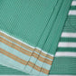 Light Green Bamboo Cotton Saree with Checks Design No Blouse - Global Threads | Swadesiicart