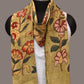 Light Green Kalamkari Hand Painted Cotton Stole with Floral Design - Global Threads | Swadesiicart