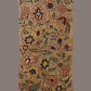 Light Green Kalamkari Hand Painted Sico Stole with Floral Design - Global Threads | Swadesiicart