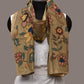 Light Green Kalamkari Hand Painted Sico Stole with Floral Design - Global Threads | Swadesiicart