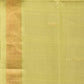 Light Green Khadi Cotton Handloom Saree with Buta and Strip Pallu Design - Global Threads | Swadesiicart