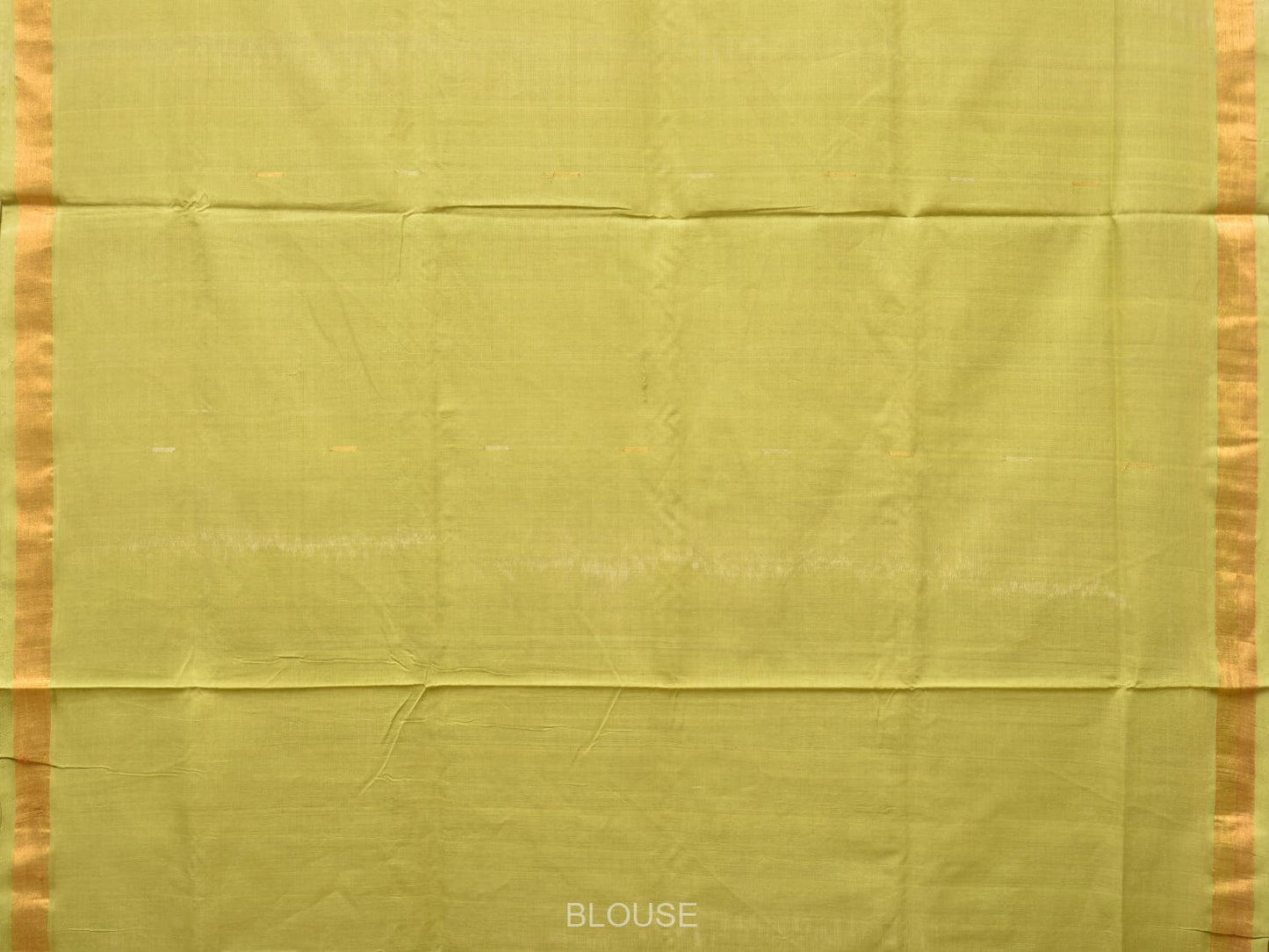 Light Green Khadi Cotton Handloom Saree with Buta and Strip Pallu Design - Global Threads | Swadesiicart