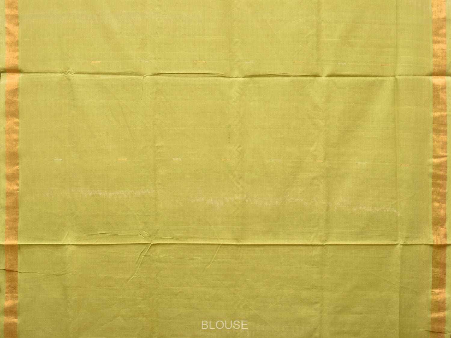 Light Green Khadi Cotton Handloom Saree with Buta and Strip Pallu Design - Global Threads | Swadesiicart