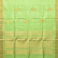 Light Green Uppada Silk Handloom Saree with Nilamabri Buta Design - Global Threads | Swadesiicart