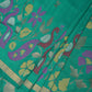 Light Green Uppada Silk Handloom Saree with Peacocks Border and Floral Pallu Design - Global Threads | Swadesiicart