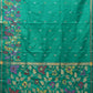 Light Green Uppada Silk Handloom Saree with Peacocks Border and Floral Pallu Design - Global Threads | Swadesiicart