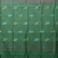 Light Grey and Light Green Uppada Silk Handloom Saree with Body Buta and Checks Design - Global Threads | Swadesiicart