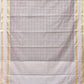 Light Grey Bamboo Cotton Saree with Big Checks and Doby Border Design - Global Threads | Swadesiicart