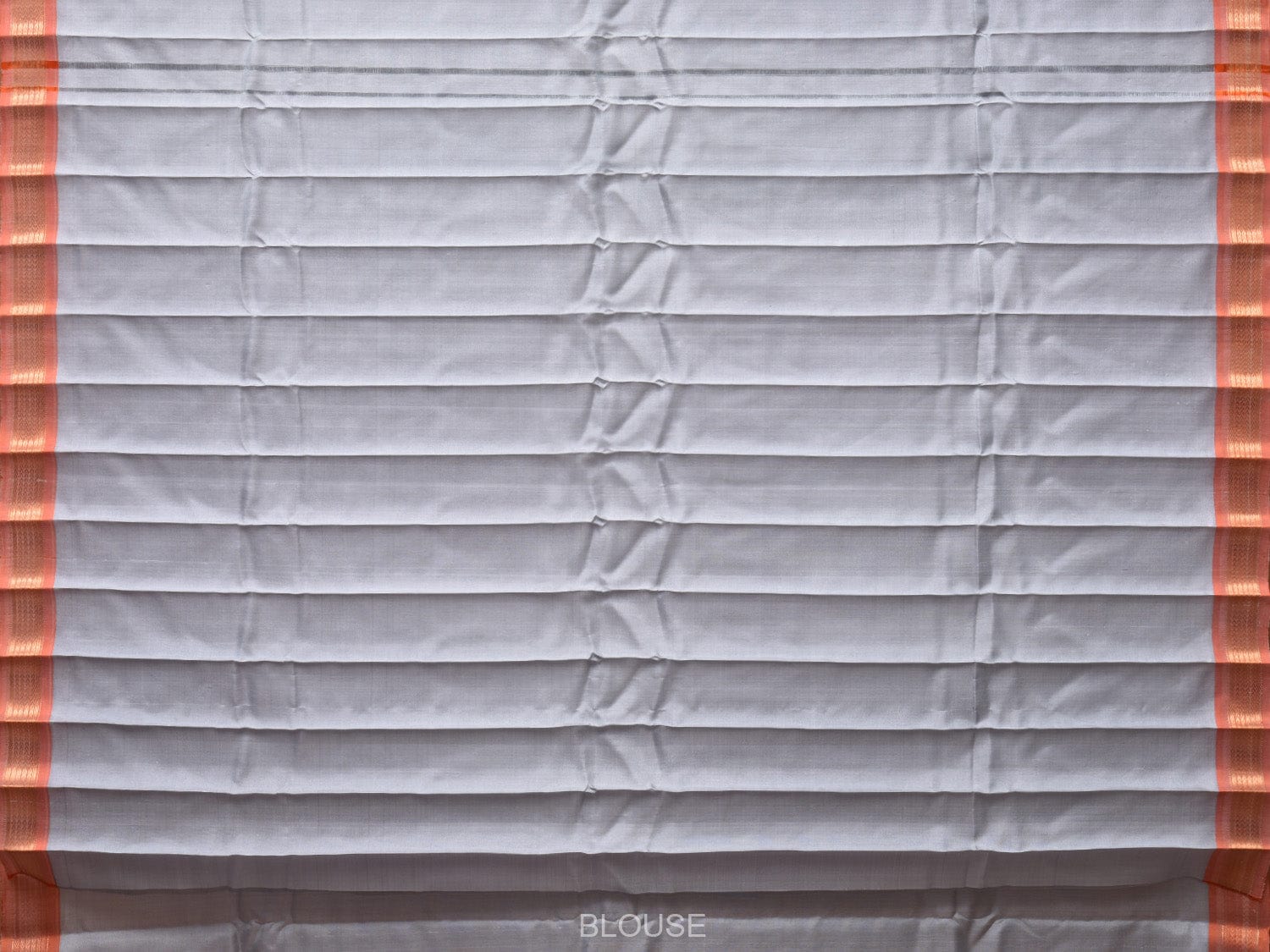 Light Grey Gadwal Silk Handloom Plain Saree with Strips Pallu Design - Global Threads | Swadesiicart