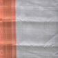 Light Grey Gadwal Silk Handloom Plain Saree with Strips Pallu Design - Global Threads | Swadesiicart