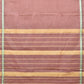 Light Mauve Narayanpet Cotton Handloom Saree with Checks and Big Border Design No Blouse - Global Threads | Swadesiicart