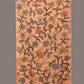Light Orange Kalamkari Hand Painted Sico Stole with Floral Design - Global Threads | Swadesiicart