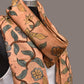 Light Orange Kalamkari Hand Painted Sico Stole with Floral Design - Global Threads | Swadesiicart