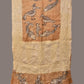 Light Orange Kalamkari Hand Painted Tussar Handloom Stole with Birds, Fishes and Embroidery Design - Global Threads | Swadesiicart