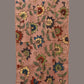 Light Peach Kalamkari Hand Painted Sico Stole with Floral Design - Global Threads | Swadesiicart