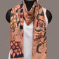 Light Peach Kalamkari Hand Painted Sico Stole with Tree of Life Design - Global Threads | Swadesiicart