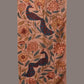 Light Peach Kalamkari Hand Painted Woolen Handloom Stole with Floral and Peacocks Design - Global Threads | Swadesiicart
