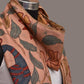 Light Peach Kalamkari Hand Painted Woolen Handloom Stole with Floral and Peacocks Design - Global Threads | Swadesiicart