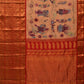 Light Yellow Kalamkari Hand Painted Kanchipuram Silk Handloom Saree with Dashavatar Design - Global Threads | Swadesiicart