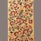 Light Yellow Kalamkari Hand Painted Sico Stole with Floral Design - Global Threads | Swadesiicart