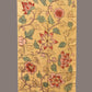 Light Yellow Kalamkari Hand Painted Sico Stole with Floral Design - Global Threads | Swadesiicart