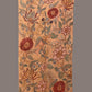 Light Yellow Kalamkari Hand Painted Sico Stole with Floral Design - Global Threads | Swadesiicart