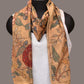 Light Yellow Kalamkari Hand Painted Sico Stole with Floral Design - Global Threads | Swadesiicart