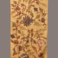 Light Yellow Kalamkari Hand Painted Sico Stole with Floral Design - Global Threads | Swadesiicart