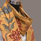 Light Yellow Kalamkari Hand Painted Sico Stole with Floral Design - Global Threads | Swadesiicart