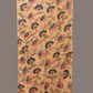 Light Yellow Kalamkari Hand Painted Sico Stole with Lotus Flowers Design - Global Threads | Swadesiicart
