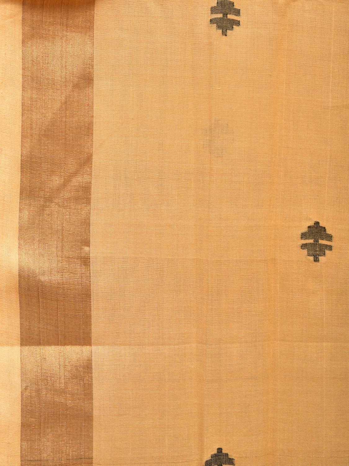 Light Yellow Uppada Cotton Handloom Saree with Jamdani Pallu Design - Global Threads | Swadesiicart