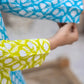 Yufta Lime Green & Blue Cotton Colour Blocking Co-Ord Set - Swadesiicart