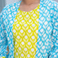 Yufta Lime Green & Sky Blue Co Ord Set Add Jacket - Swadesiicart