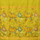 Lime Green Uppada Silk Handloom Saree with Floral Pallu Design - Global Threads | Swadesiicart