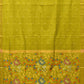 Lime Green Uppada Silk Handloom Saree with Floral Pallu Design - Global Threads | Swadesiicart