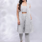 BohoJazz Striped Linen Three Piece Co-ord Set - Blue & White - Swadesiicart