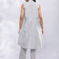 BohoJazz Striped Linen Three Piece Co-ord Set - Blue & White - Swadesiicart