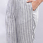 BohoJazz Striped Linen Three Piece Co-ord Set - Blue & White - Swadesiicart